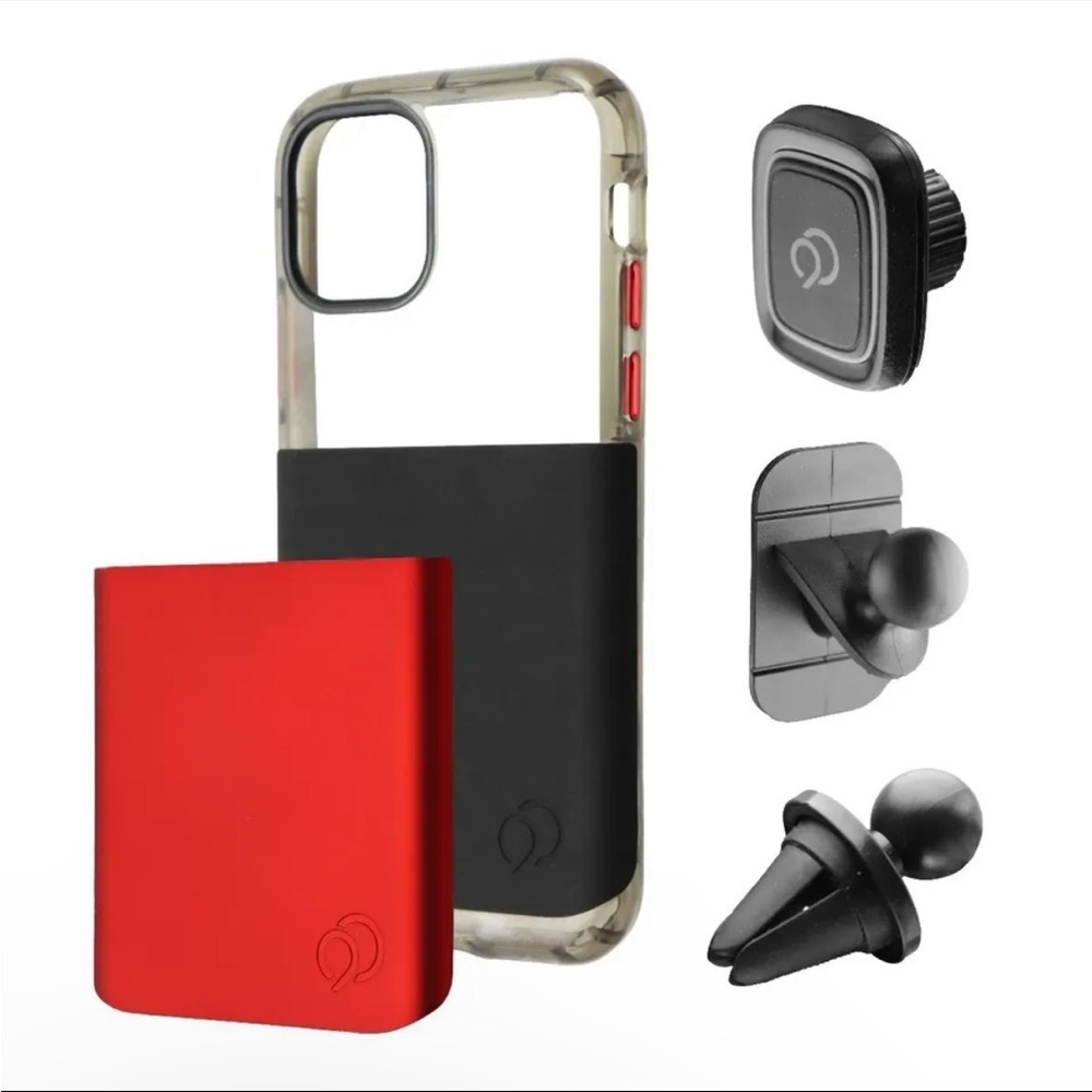 Nimbus9 Ghost 2 Pro Case with Car Mount Pitch Black/Crimson iPhone 11 Pro Cases